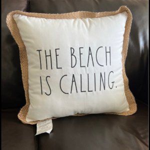 RAE DUNN "The Beach is Calling" Indoor/Outdoor pillow